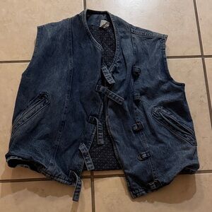 Benetton Dark Blue Denim Vest